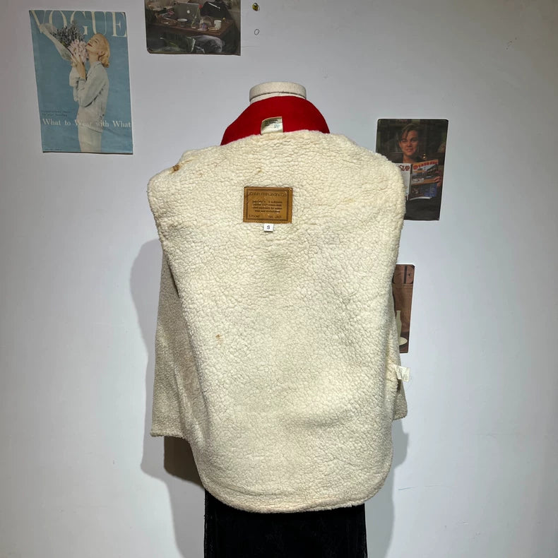 Vintage Red Wool Sleeveless Jacket