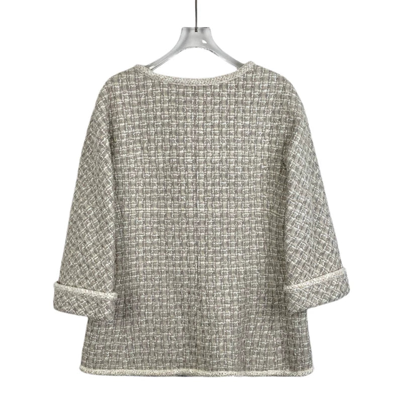 Chanel Grey Double-breasted Long Coat