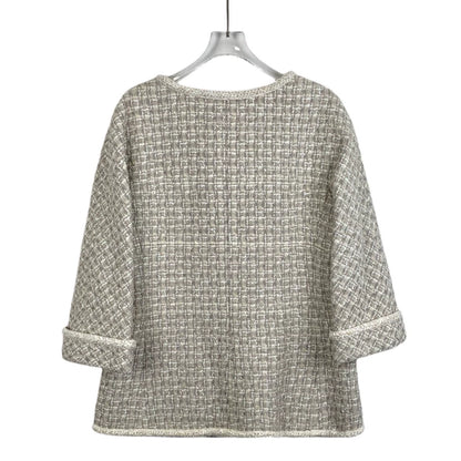 Chanel Grey Double-breasted Long Coat