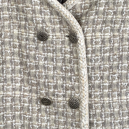 Chanel Grey Double-breasted Long Coat