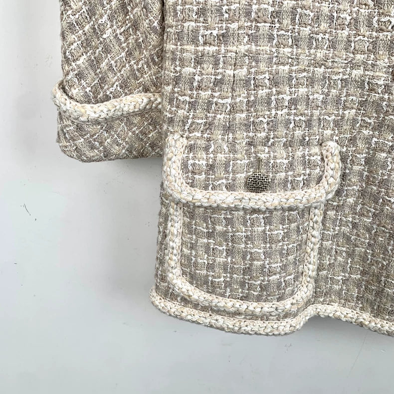 Chanel Grey Double-breasted Long Coat