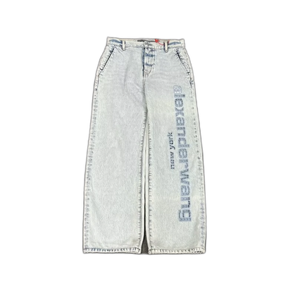 Alexander Wang Logo Washed Denim Pants