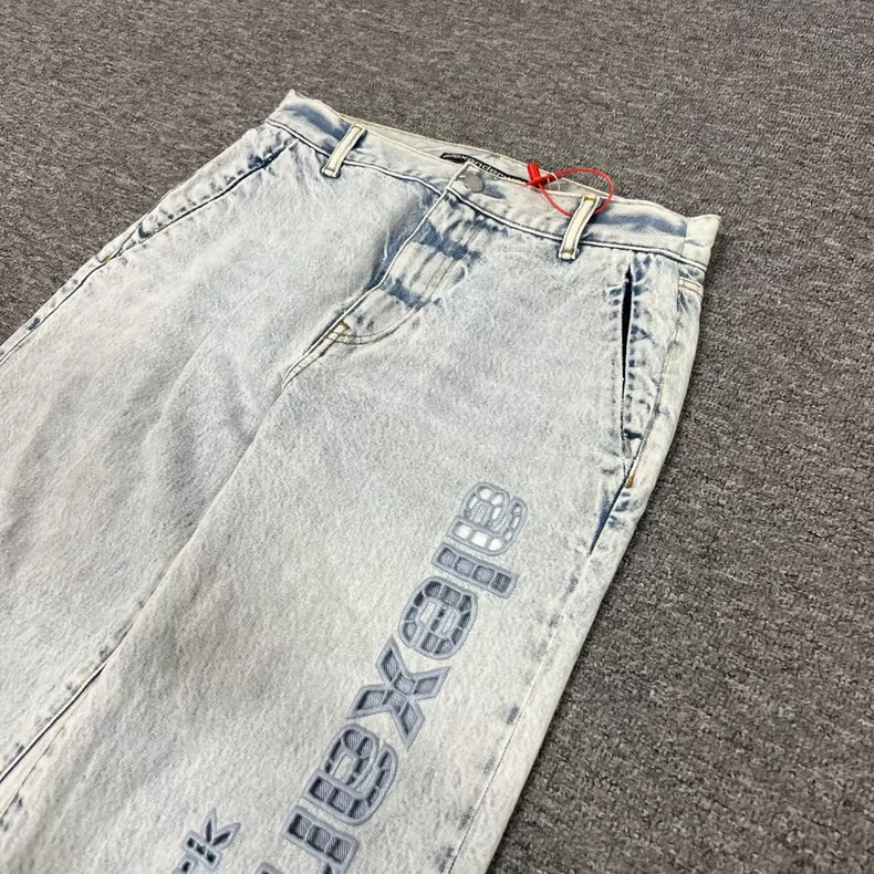 Alexander Wang Logo Washed Denim Pants