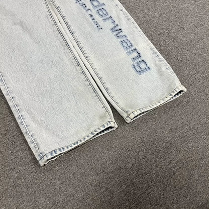Alexander Wang Logo Washed Denim Pants