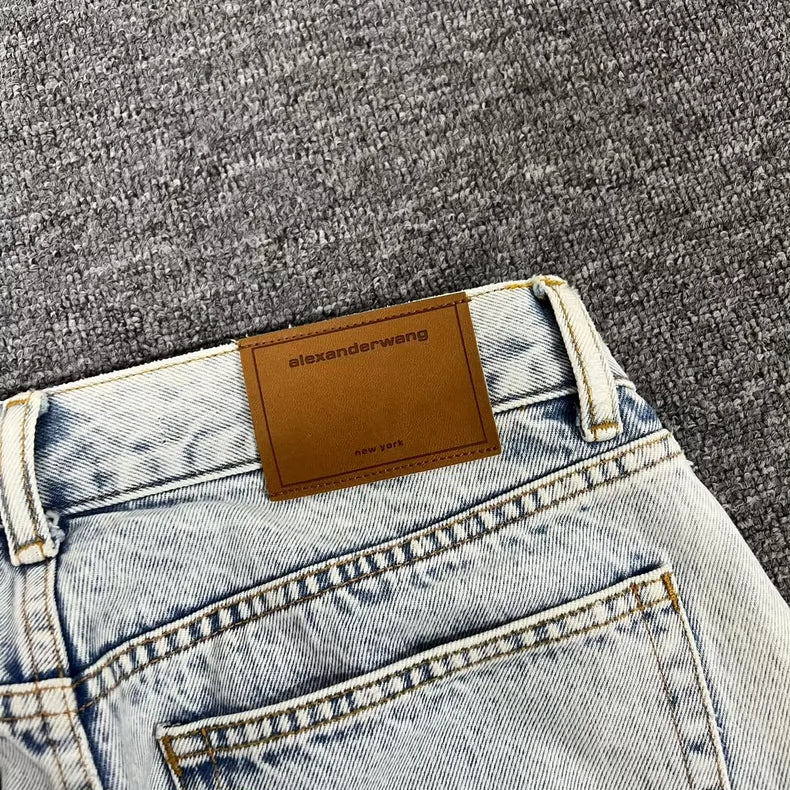 Alexander Wang Logo Washed Denim Pants