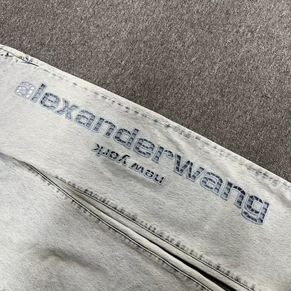 Alexander Wang Logo Washed Denim Pants