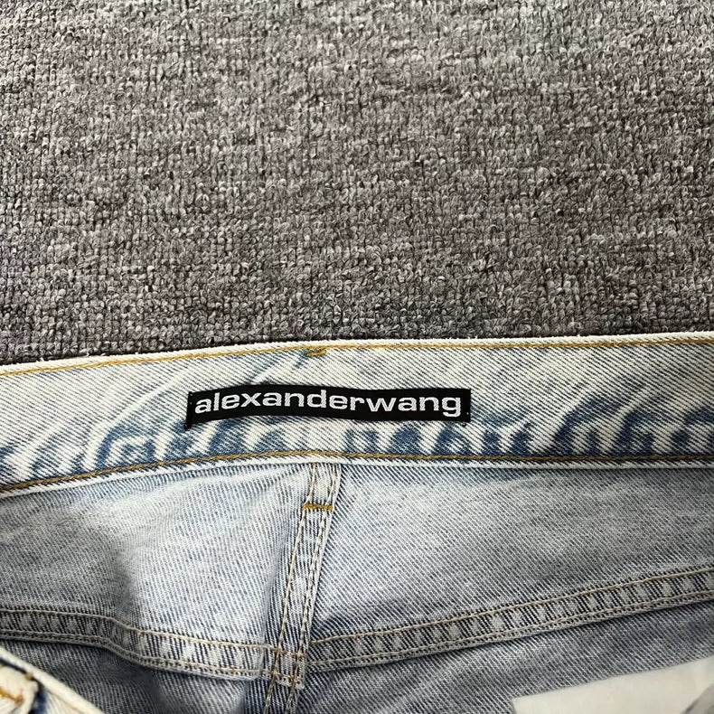 Alexander Wang Logo Washed Denim Pants
