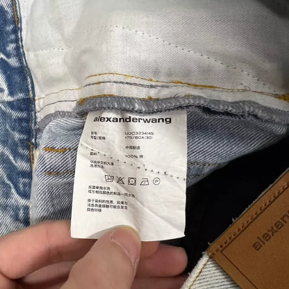 Alexander Wang Logo Washed Denim Pants