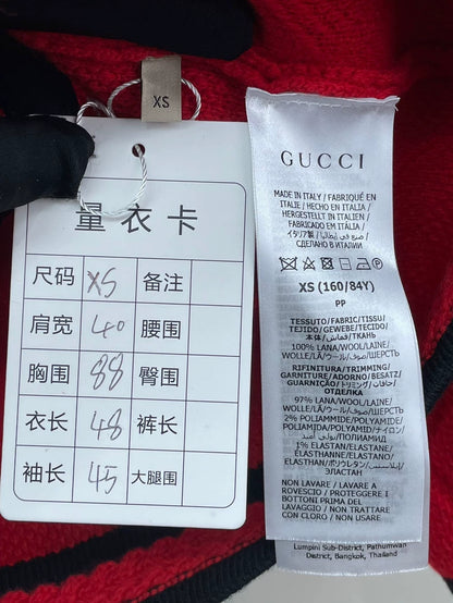 Red Knit Wool Cardigan by Gucci