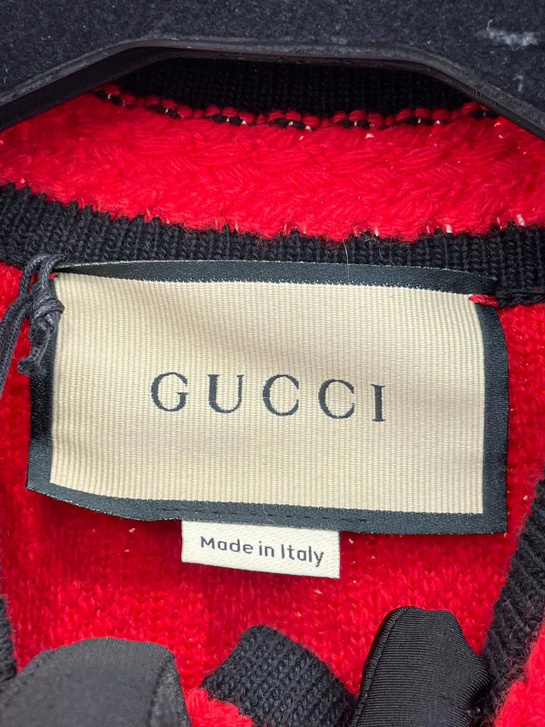 Red Knit Wool Cardigan by Gucci