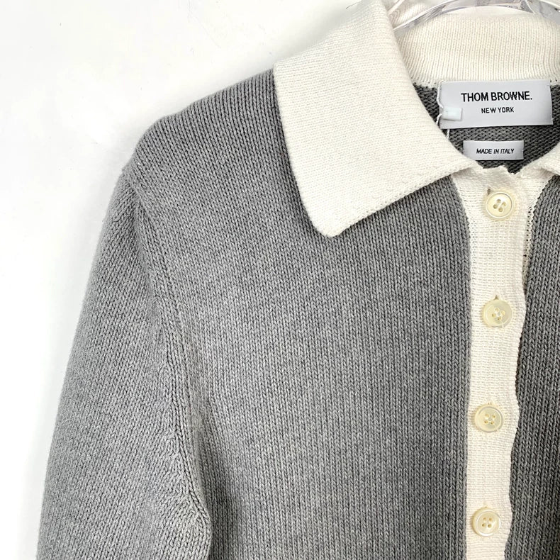 Classic Gray Embroidered Cotton Polo Shirt