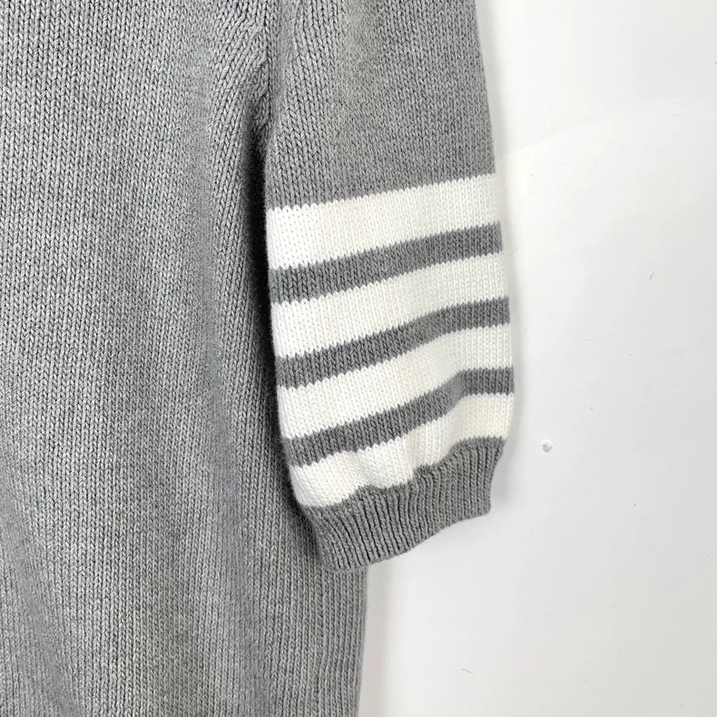 Classic Gray Embroidered Cotton Polo Shirt