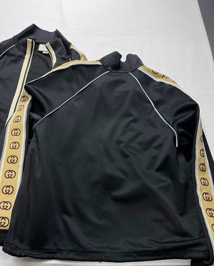 Gucci Black Logo Track Jacket with Minor Flaws