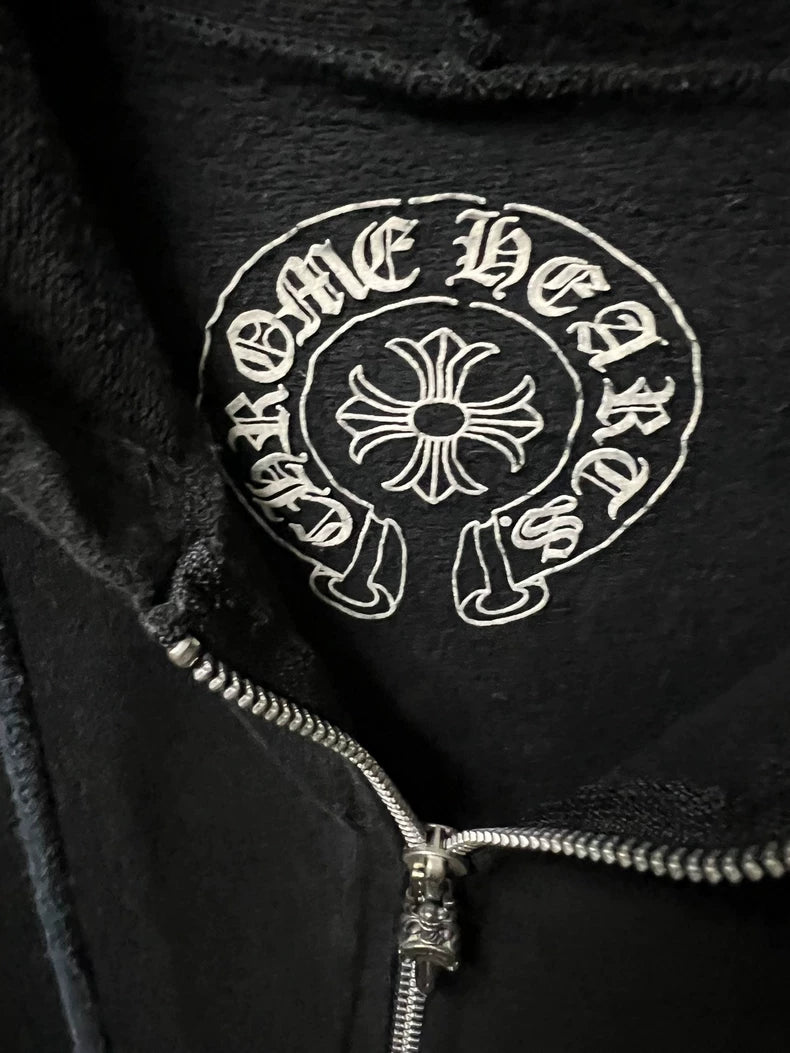 Chrome Hearts Zip-Up Hoodie Sweatshirt