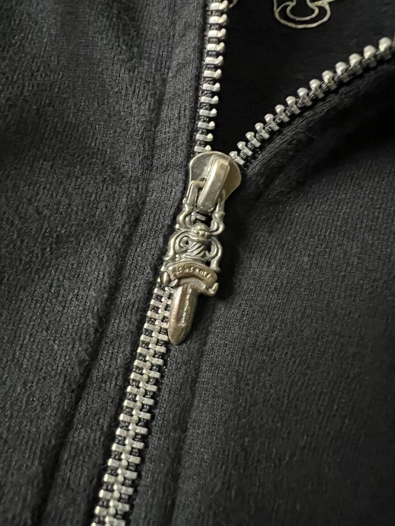 Chrome Hearts Zip-Up Hoodie Sweatshirt