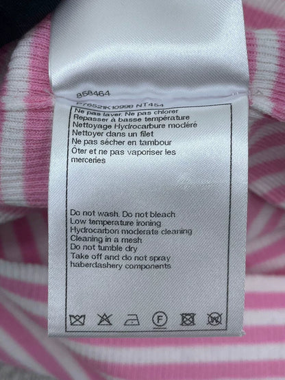 Chanel Pink Striped Knit Short Sleeve Top