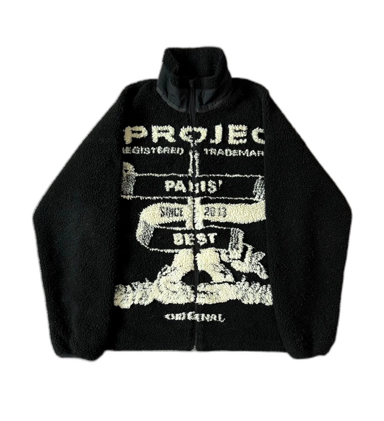 Y/Project Black and White Fleece Jacket-zp