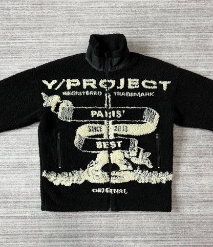 Y/Project Black and White Fleece Jacket-zp