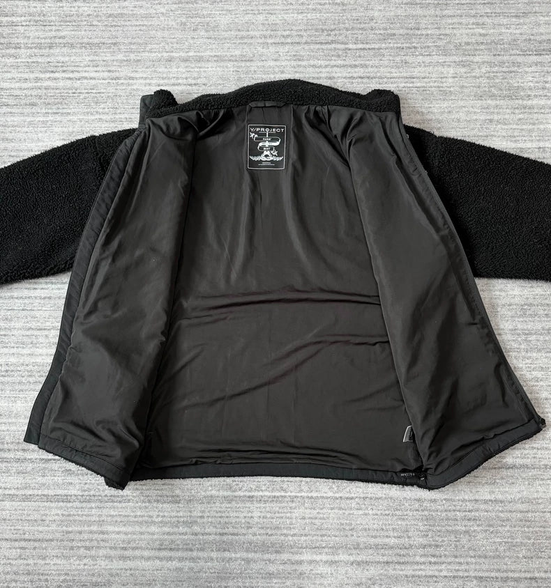 Y/Project Black and White Fleece Jacket-zp