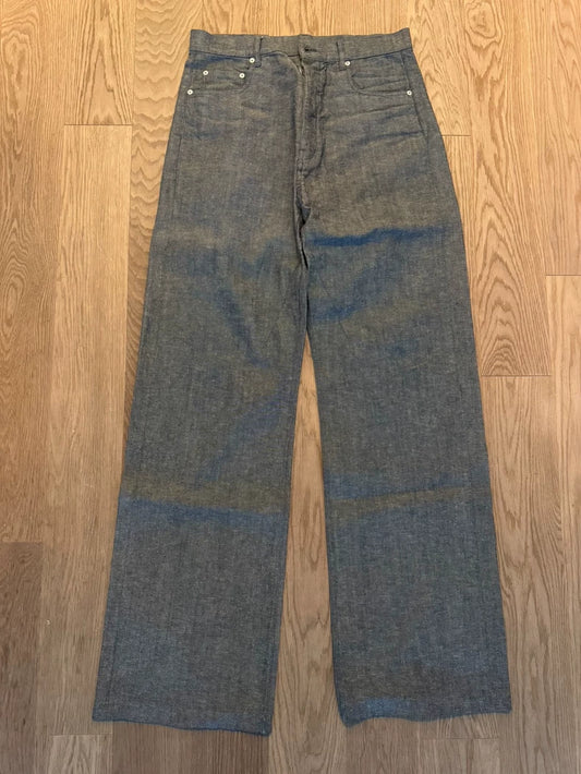 Rick Owens Geth Gray Denim Straight Jeans