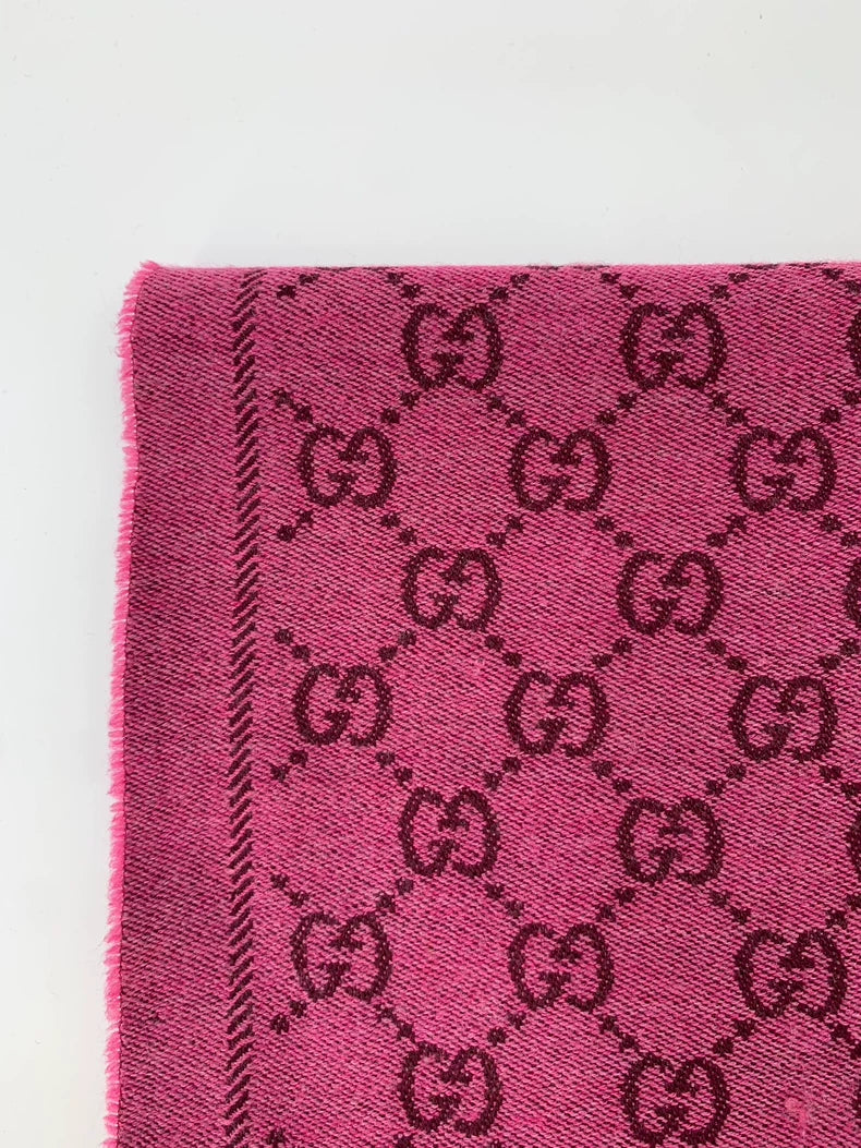 Gucci Pink Wool Fringed Scarf