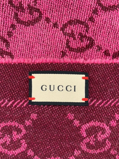 Gucci Pink Wool Fringed Scarf