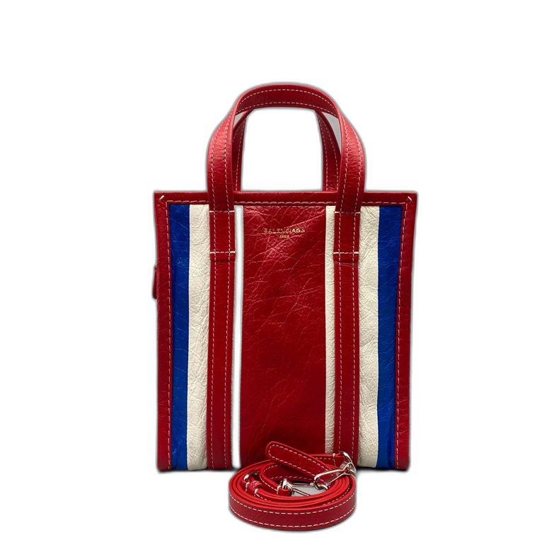Balenciaga Bazar Colorful Stripe Shopping Bag