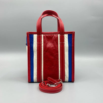 Balenciaga Bazar Colorful Stripe Shopping Bag