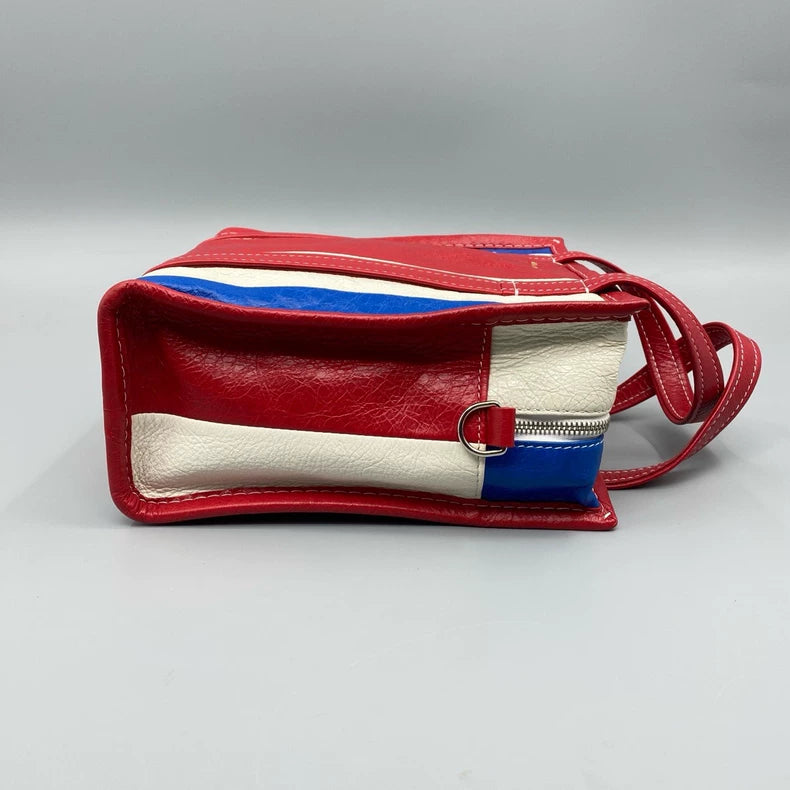Balenciaga Bazar Colorful Stripe Shopping Bag