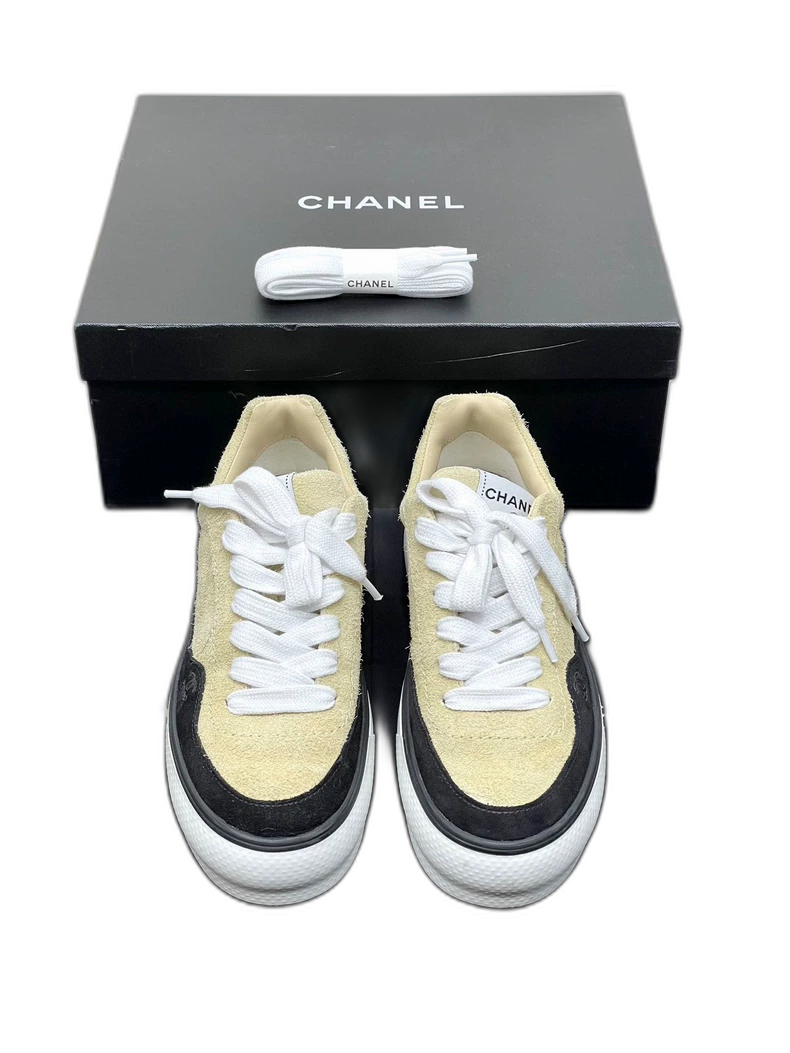 Chanel Colorblock Leather Sneakers