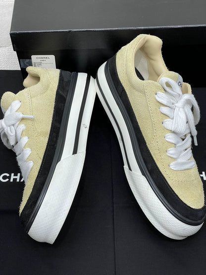 Chanel Colorblock Leather Sneakers