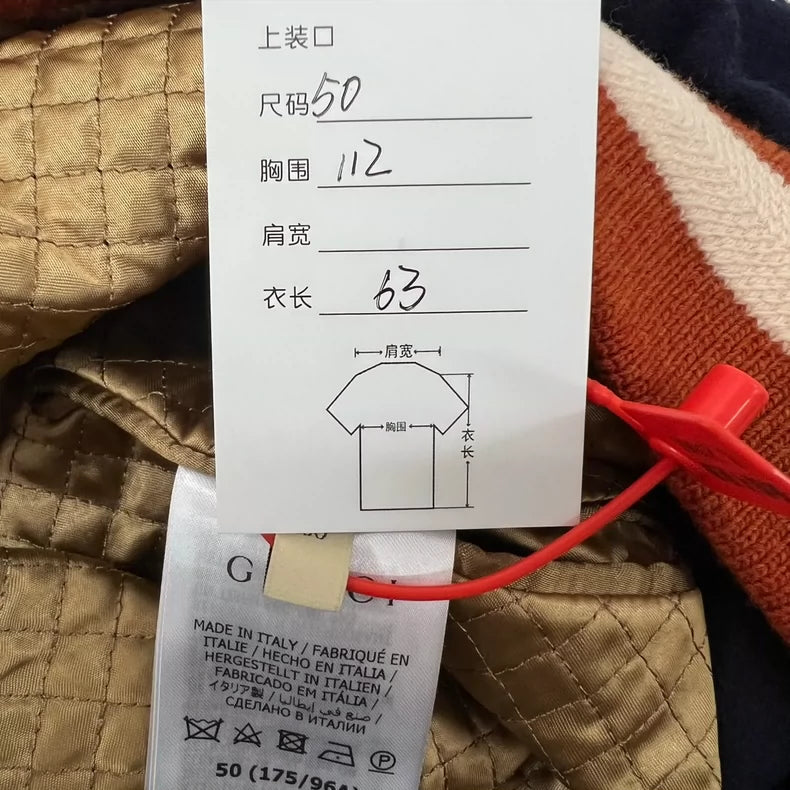 Gucci Cherry Baseball Jacket in Blue and Red