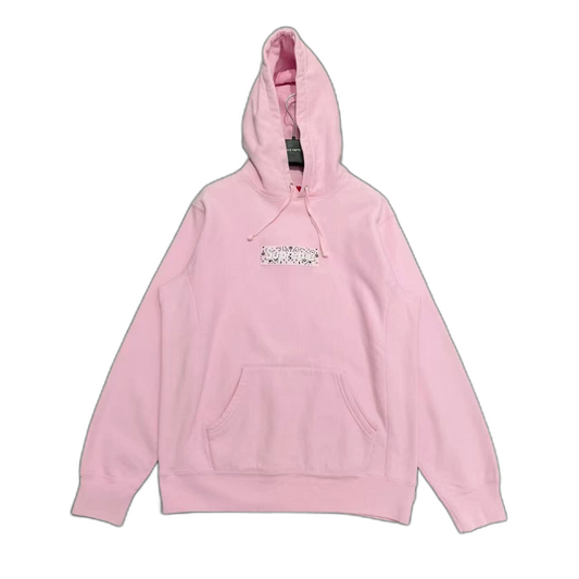 Supreme Pink Box Logo Hoodie-zp