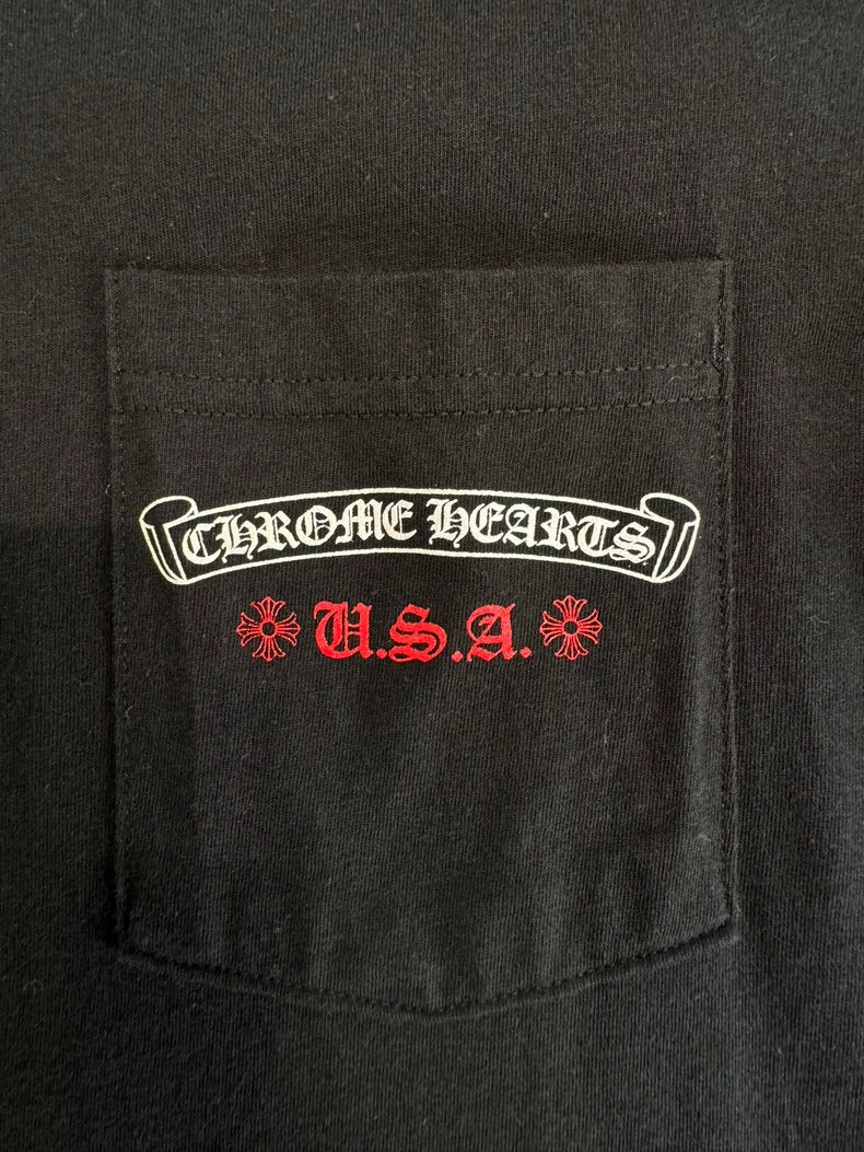 Chrome Hearts USA Flag Print Short Sleeve-yf