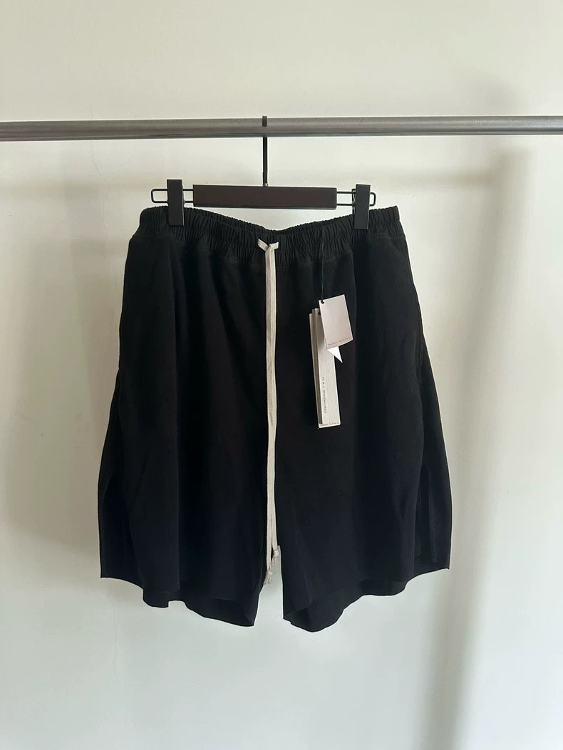 Rick Owens 25FW Black Cotton Shorts