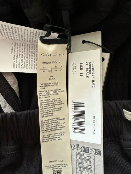 Rick Owens 25FW Black Cotton Shorts