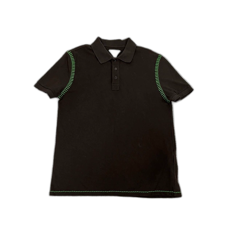 Bottega Veneta Green Stitch Polo Shirt