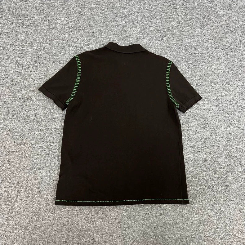 Bottega Veneta Green Stitch Polo Shirt