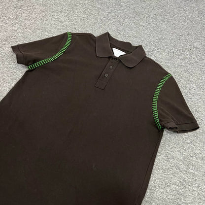 Bottega Veneta Green Stitch Polo Shirt