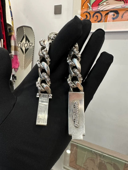 Chrome Hearts Silver Cross ID Bracelet