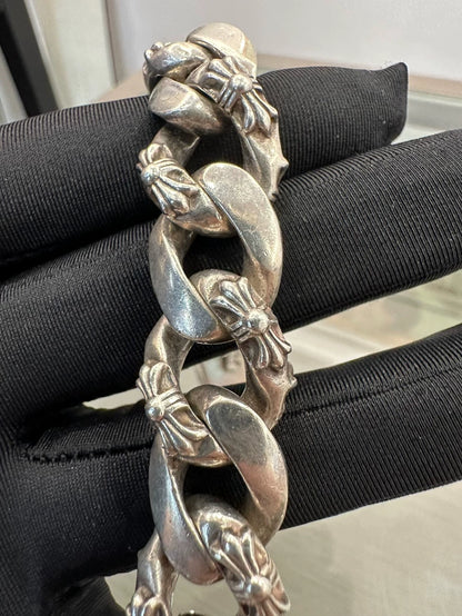 Chrome Hearts Silver Cross ID Bracelet