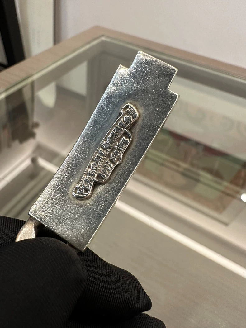 Chrome Hearts Silver Cross ID Bracelet