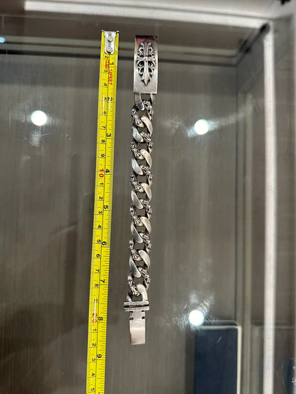 Chrome Hearts Silver Cross ID Bracelet