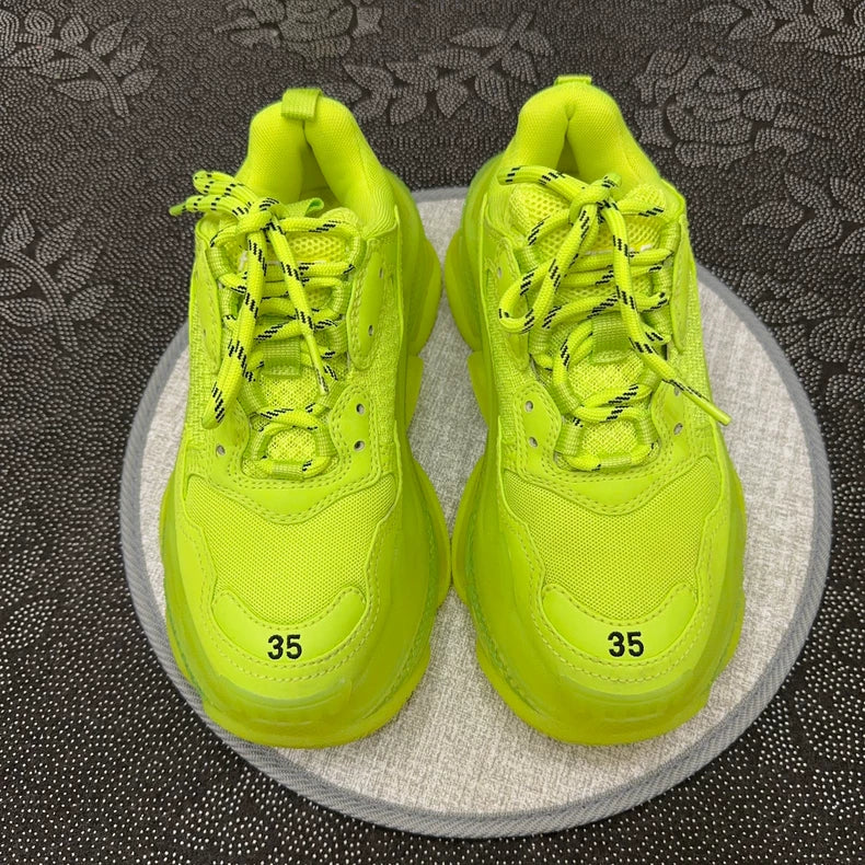 Balenciaga Fluorescent Green Triple Sneakers