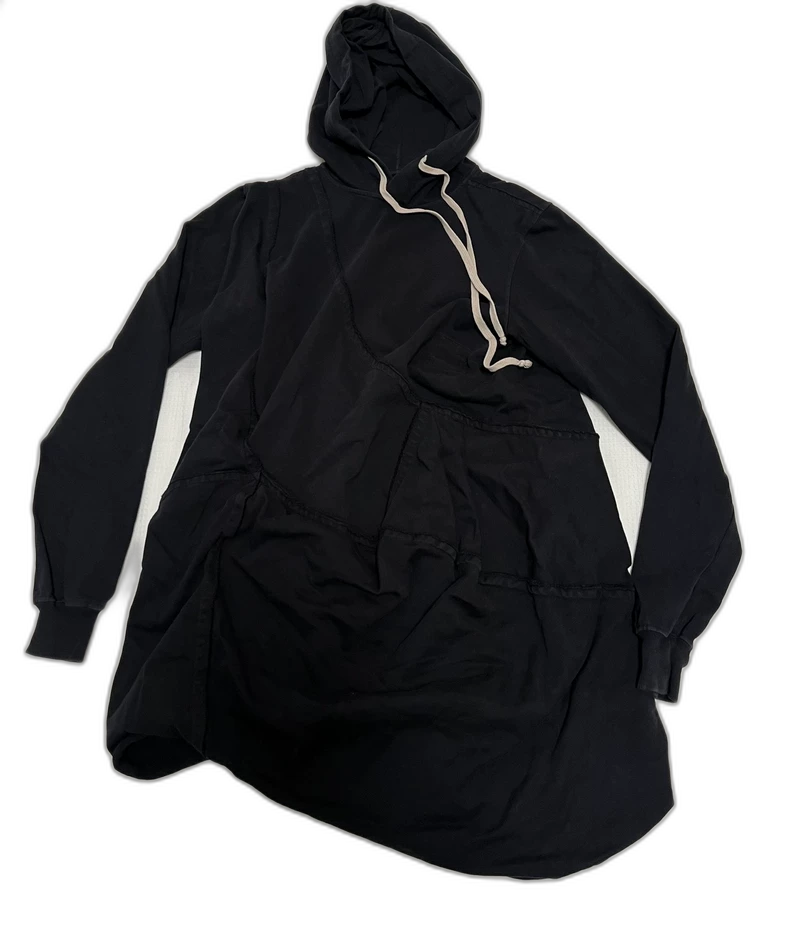 Black Hooded Sweatshirt by Rick Owens