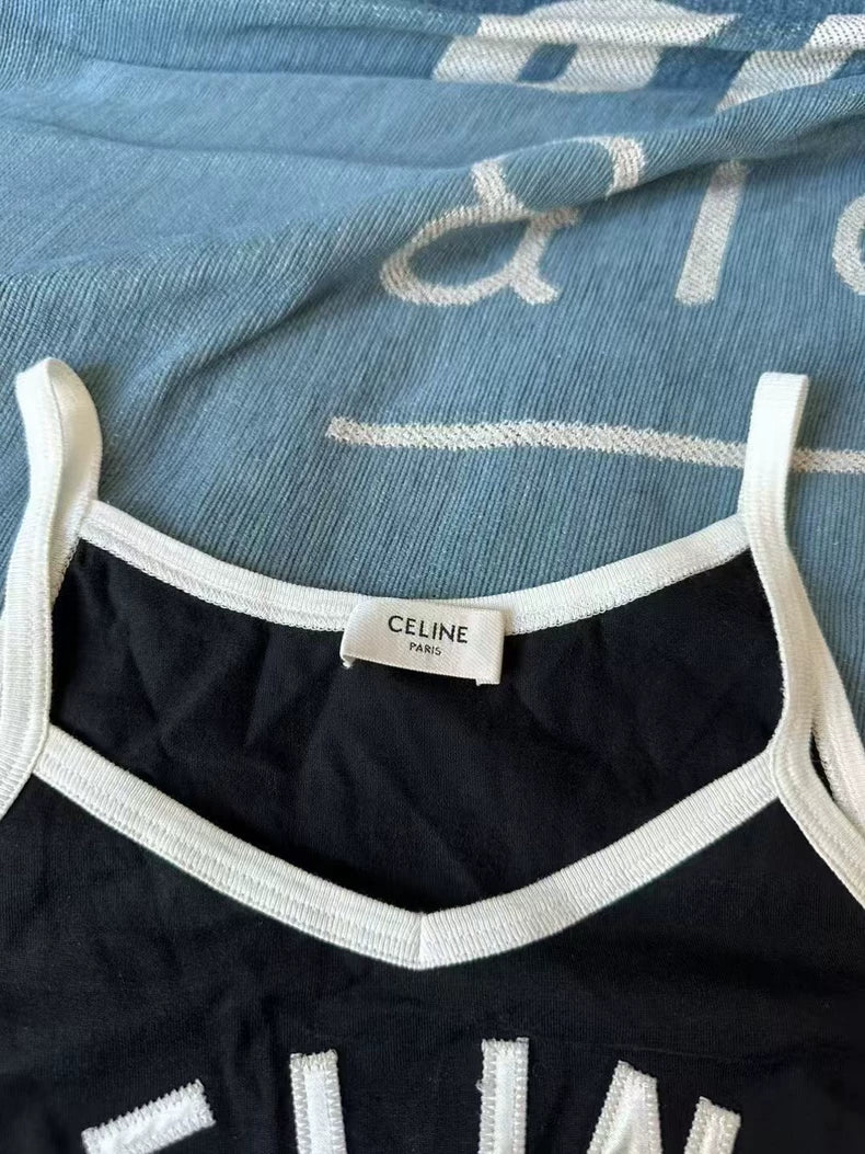 Celine Embroidered Tank Top
