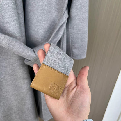 Loewe Gray Cashmere Coat with Belt