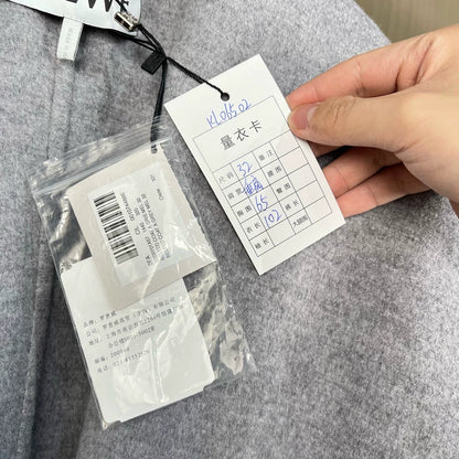 Loewe Gray Cashmere Coat with Belt