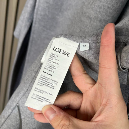 Loewe Gray Cashmere Coat with Belt