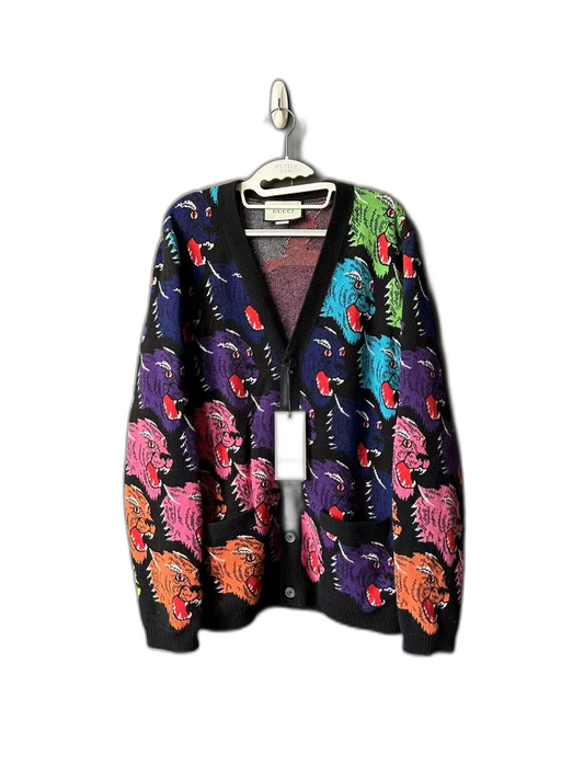 Gucci Cardigan with Colorful Tiger Print